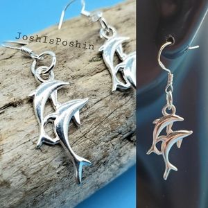 Silver 925 handmade dolphin earrings